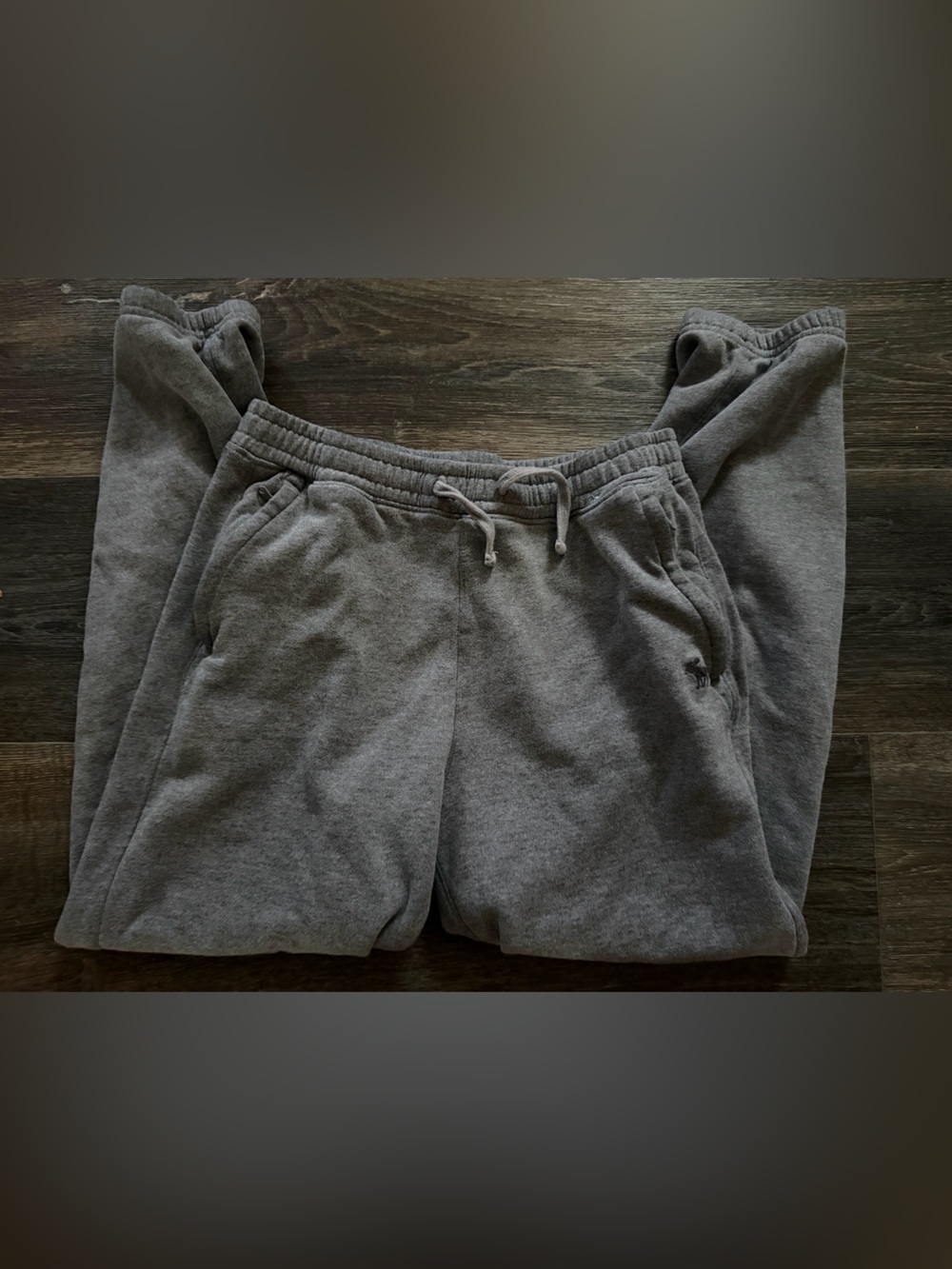 abercrombie kids Gray Fleece Joggers with Drawstring